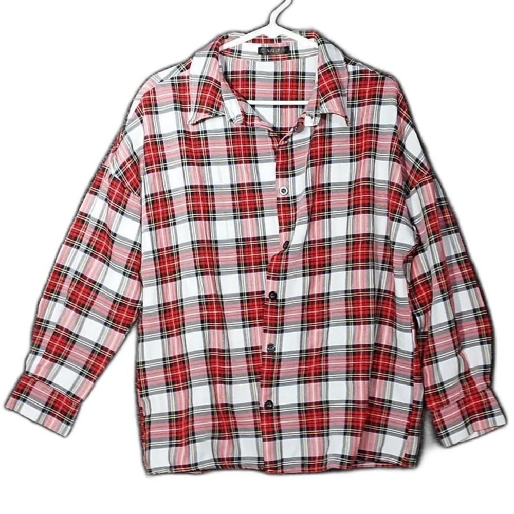 Shein Flannel Red, White, and Black